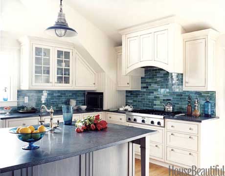 Teal backsplash