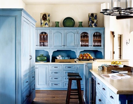 Blue kitchens are a great way to keep a kitchen classic using color.