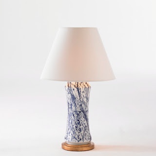 Blue and white lamp