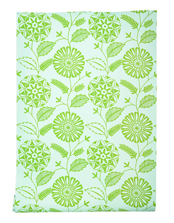 Mint colored floral fabric