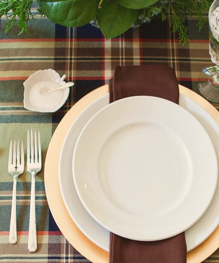 Plaid tablecloth