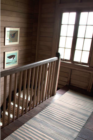 Striped rug and stair runner