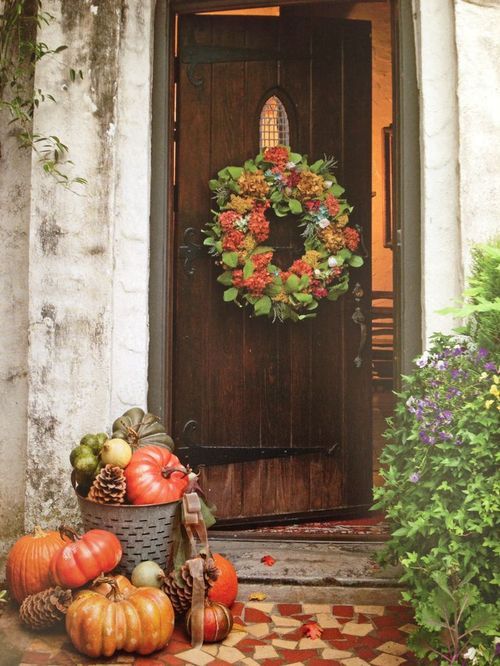 Fall wreath on door