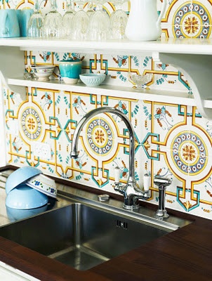 Colorful backsplash