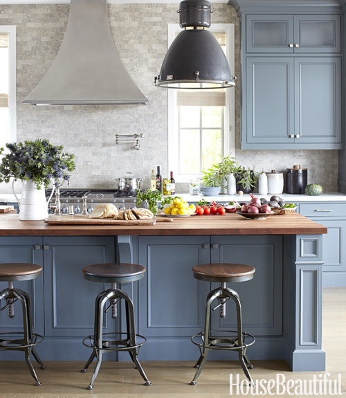 Grey blue cabinets