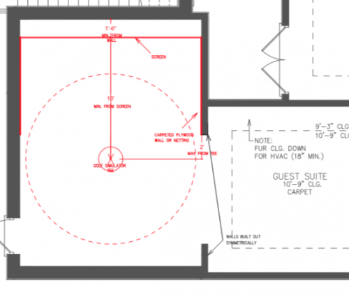 CAD drawing golf simulator