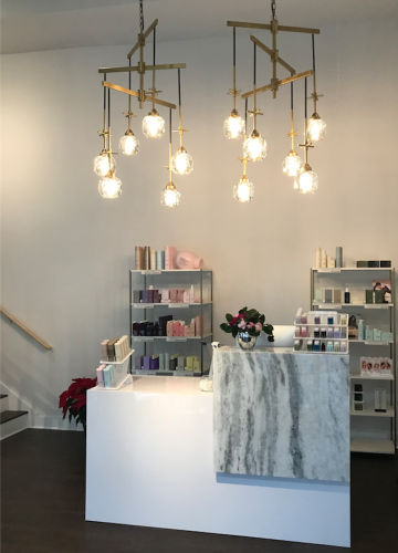 Meraki Salon Reception Desk- design by Laura Casey Interiors