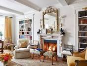 Ornate fireplace is focal point of the room.